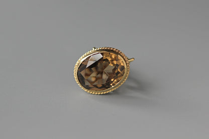 Vintage smoky quartz fob seal, in 9 carat gold