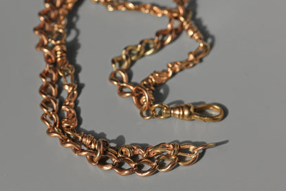 Antique double strand fancy link chain bracelet, in 9ct gold