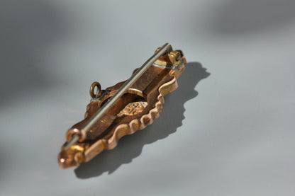 Antique victorian diamond and pink spinel brooch, in 9ct gold