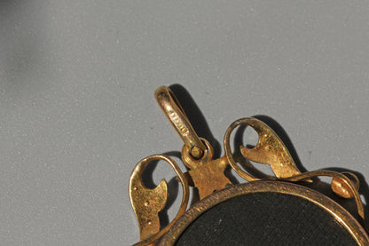 Antique celestial pearl double locket pendant, in 9 carat gold