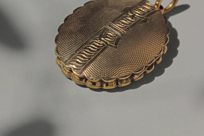 Antique victorian belt buckle locket, in 9 carat gold