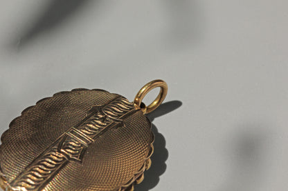 Antique victorian belt buckle locket, in 9 carat gold