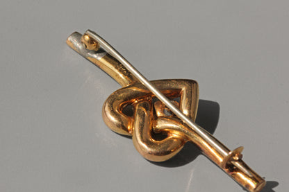 Back view of 9ct antique heart shaped brooch