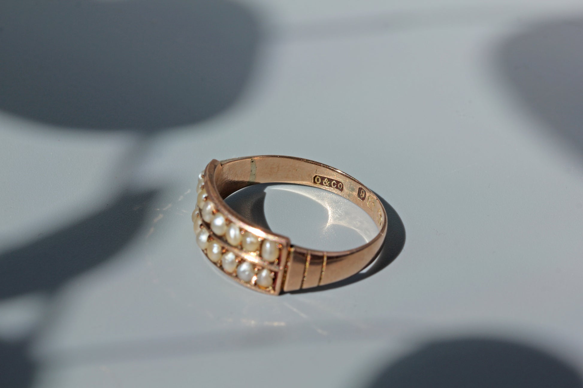 victorian hallmarks on antique pearl ring