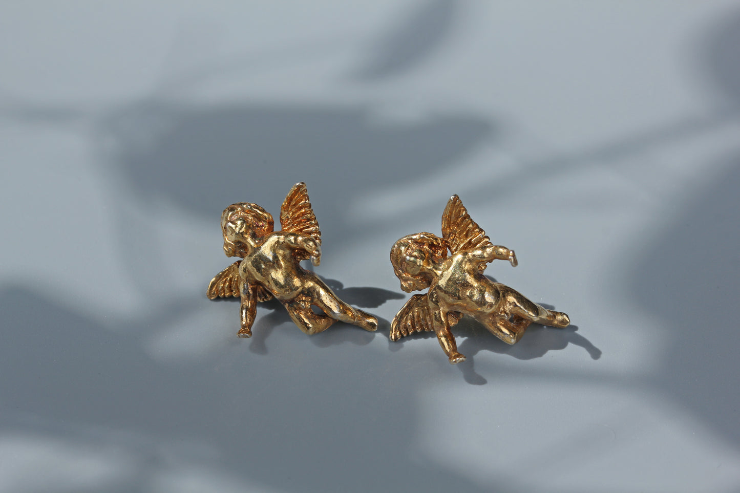 romantic vintage cherub earrings in renaissance style