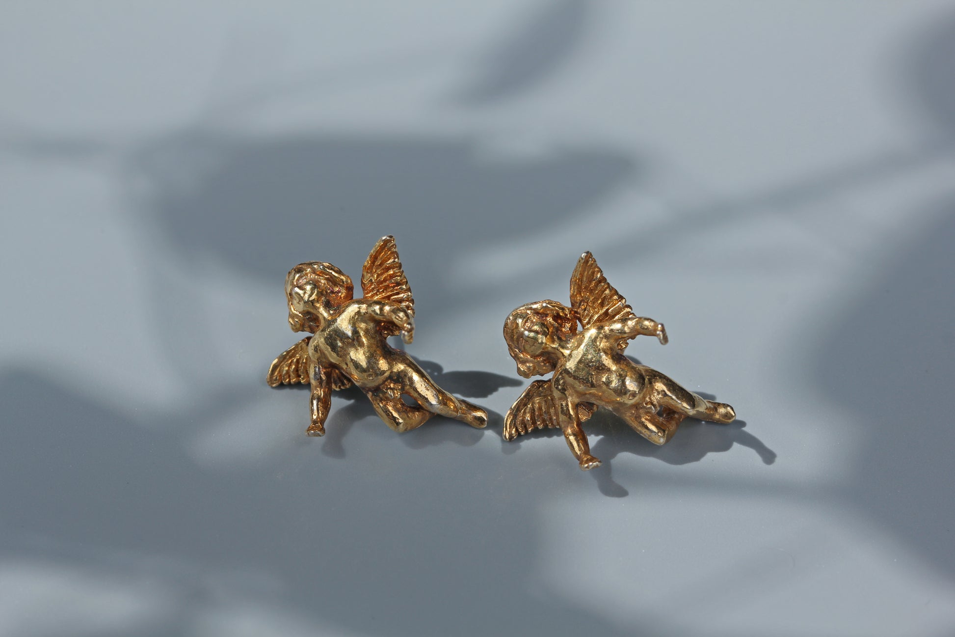 romantic vintage cherub earrings in renaissance style